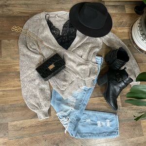 Free People cozy wrap sweater | Medium